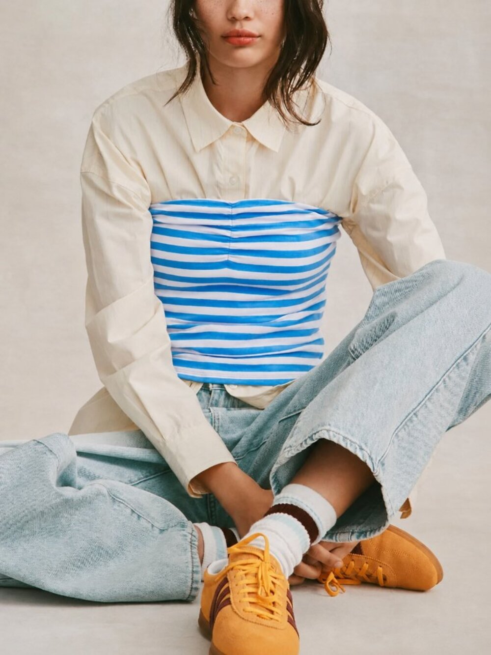 NWT Striped tube top Patterned Blue